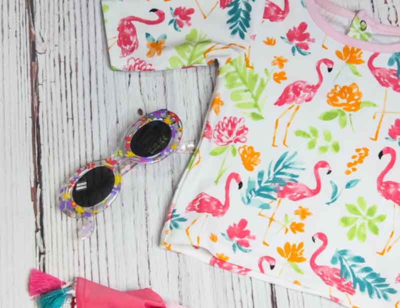 colorful kids long-sleeved shirt and sunglasses