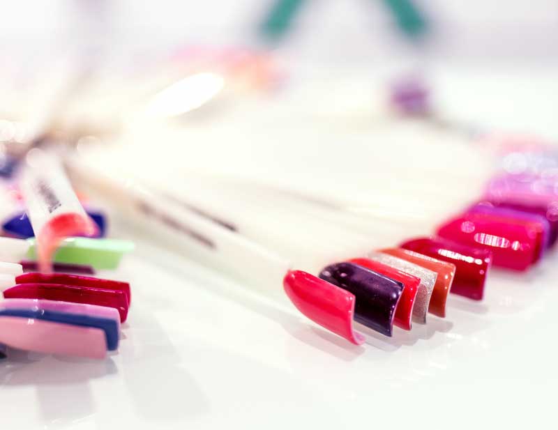 Nail polish color range on popsticks